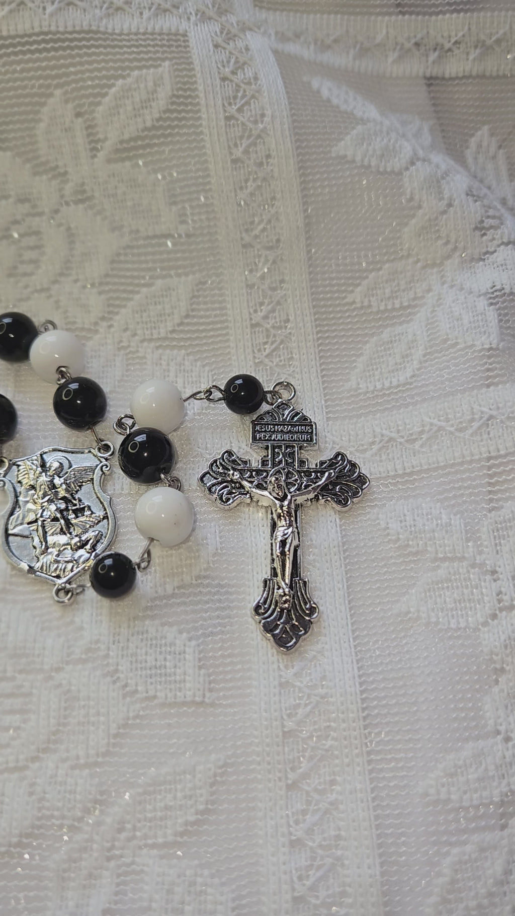 St Michael The Archangel Rosary black and white